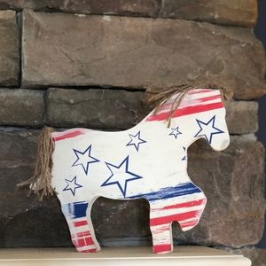 Horse patriotic shelf sitter table decor rustic farmhouse wood
